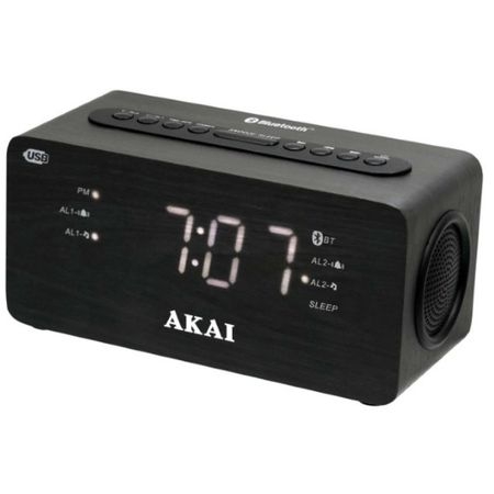 Radioceas AKAI ACR-2993, FM radio, dual alarm si functie incarcare telefon, Bluetooth